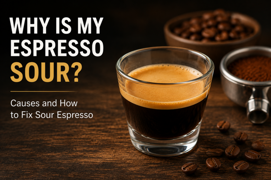 Glass of espresso with sour espresso guide title